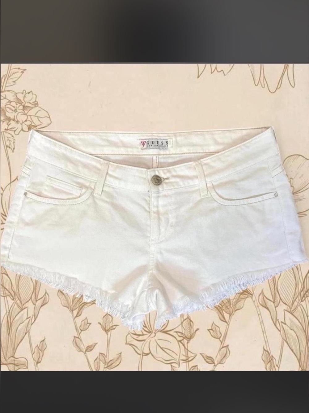 Y2K Guess Low Rise Cutoff Denim Micro Shorts Coastal Cowgirl Festival Boho - Picture 7 of 8